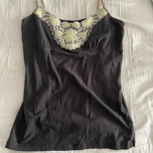 Y2k vintage American Eagle floral black cami top size medium